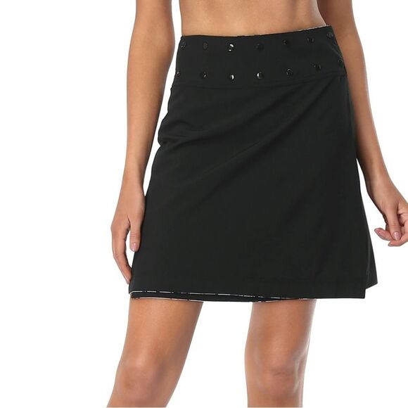 HDE  Reversible Wrap Skirt Swim Coverup Black/Blue Floral Large - Picture 3 of 10